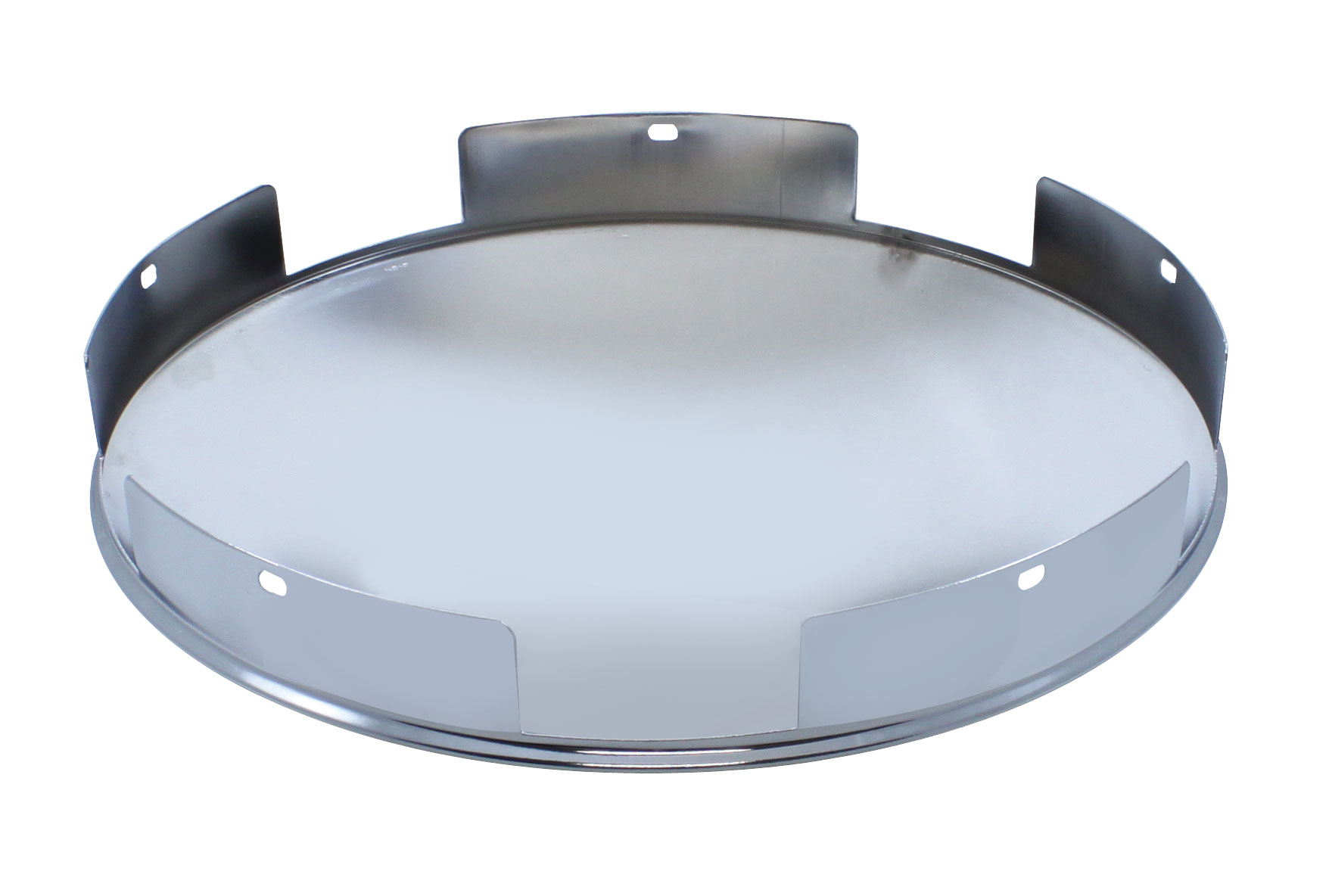 Chrome 5 Even Notch Front Dome Hub Cap - 1" Lip