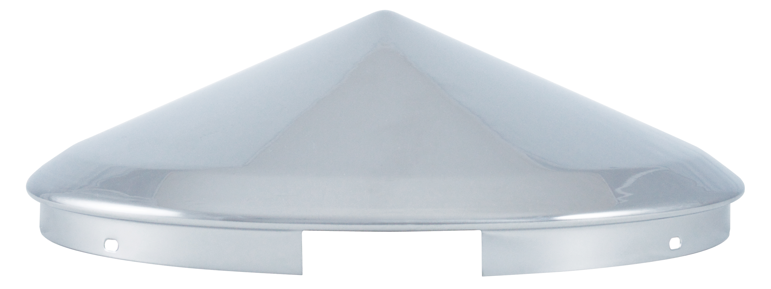 Chrome 4 Even Notch Front Pointed Standard Duty Hub Cap - 7/16" Lip