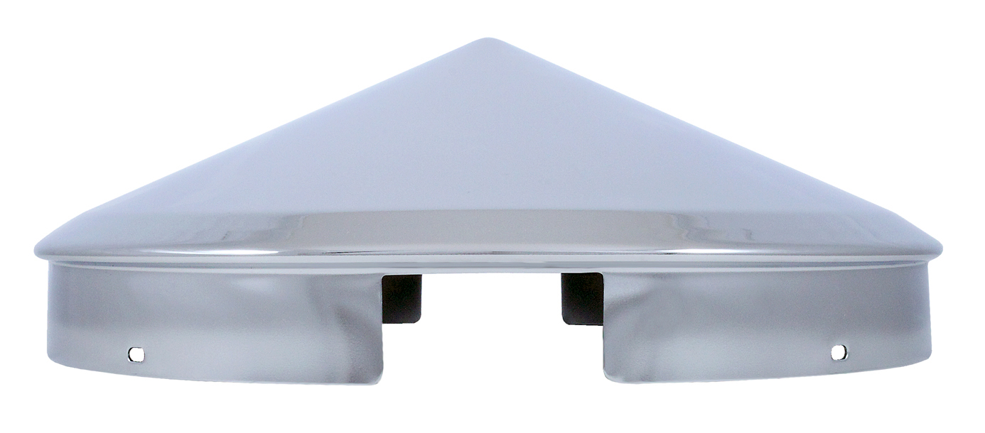 Chrome 4 Even Notch Pointed Front Hub Cap - 1" Lip