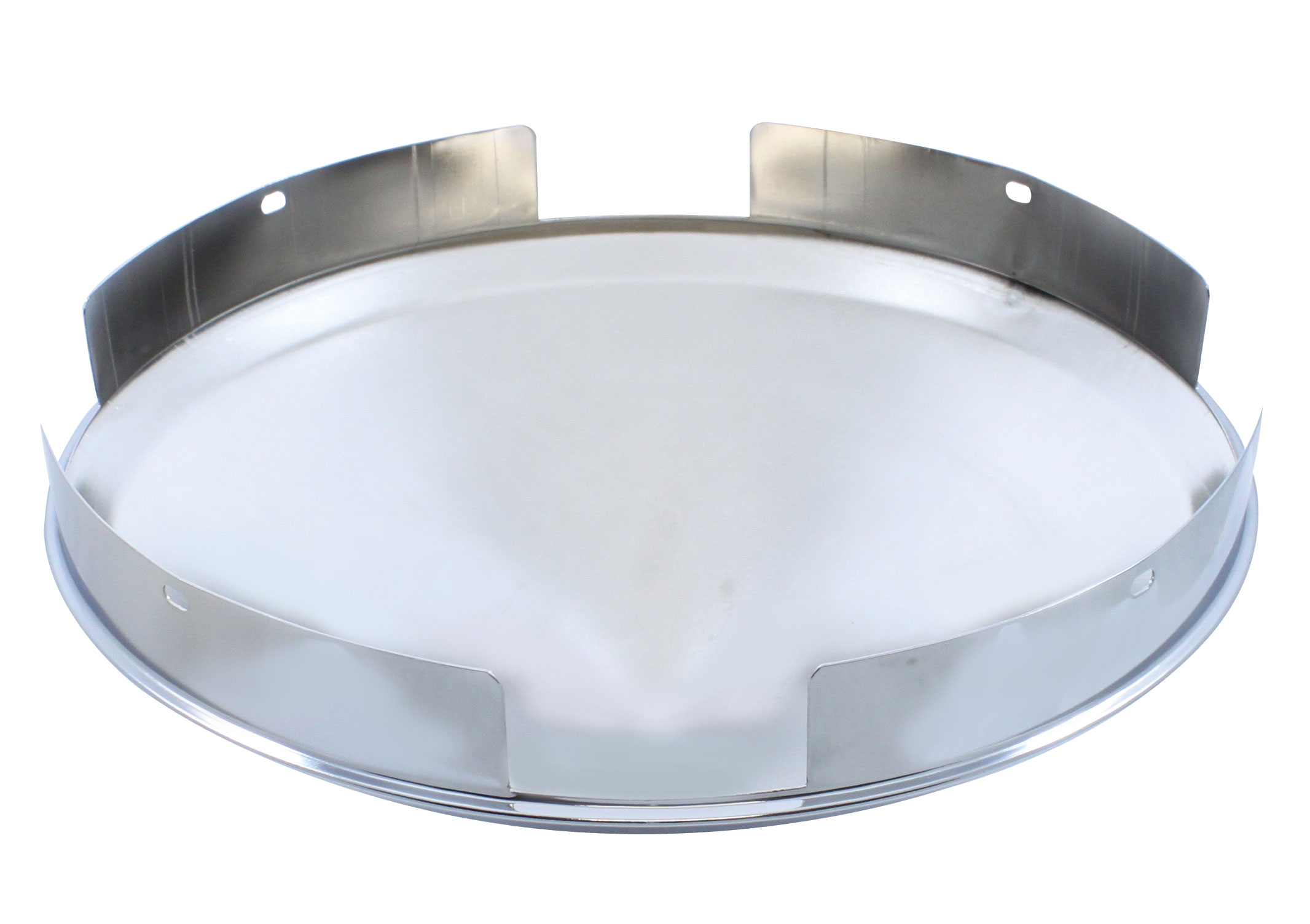 Chrome 1" Lip 4 Even Notch Front Pointed Hub Cap