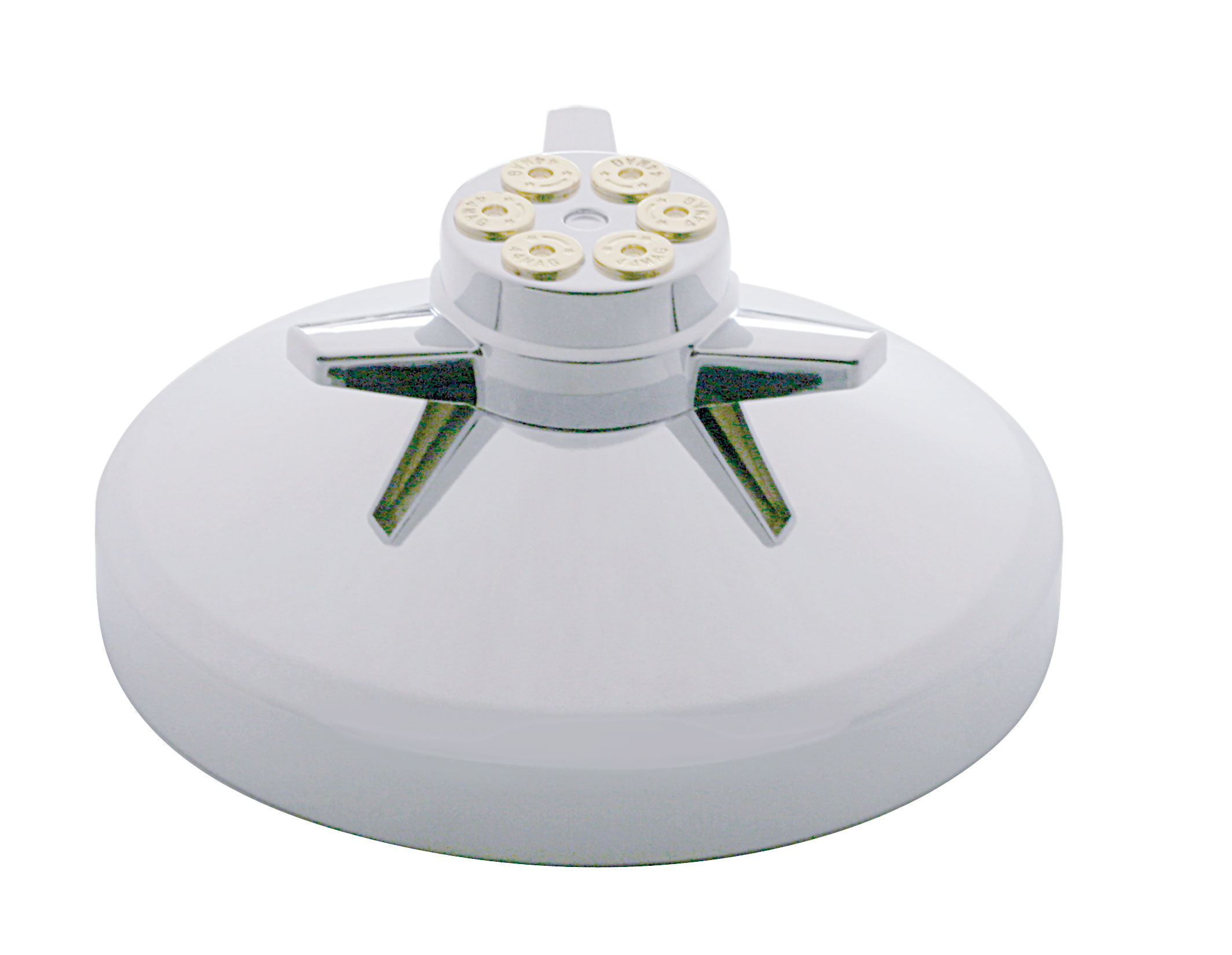Chrome 8" Rear Hub Cap W/ Gun Cylinder Spinner