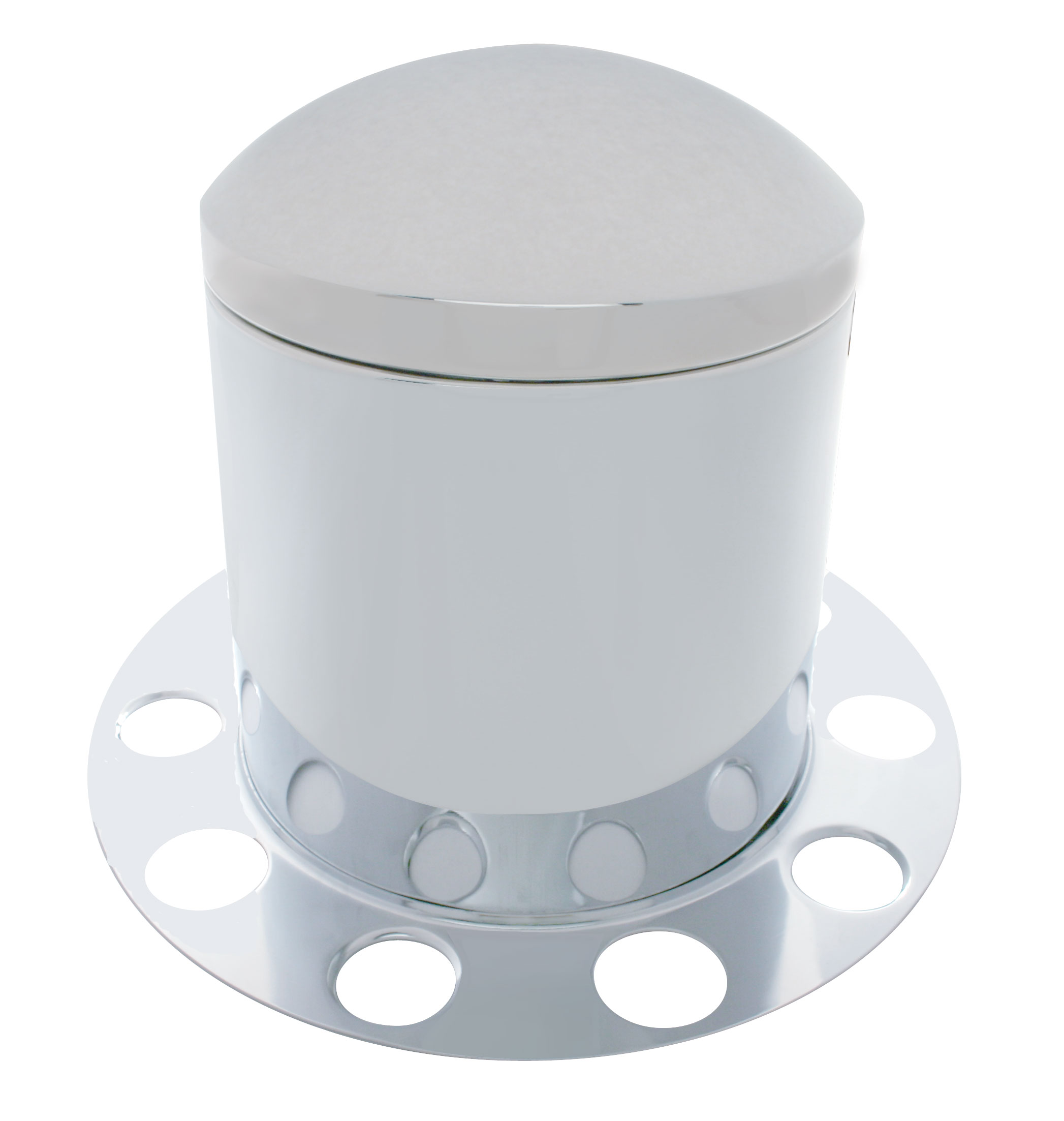 Chrome Rear 3Pc. Axle Cover - Steel Ring