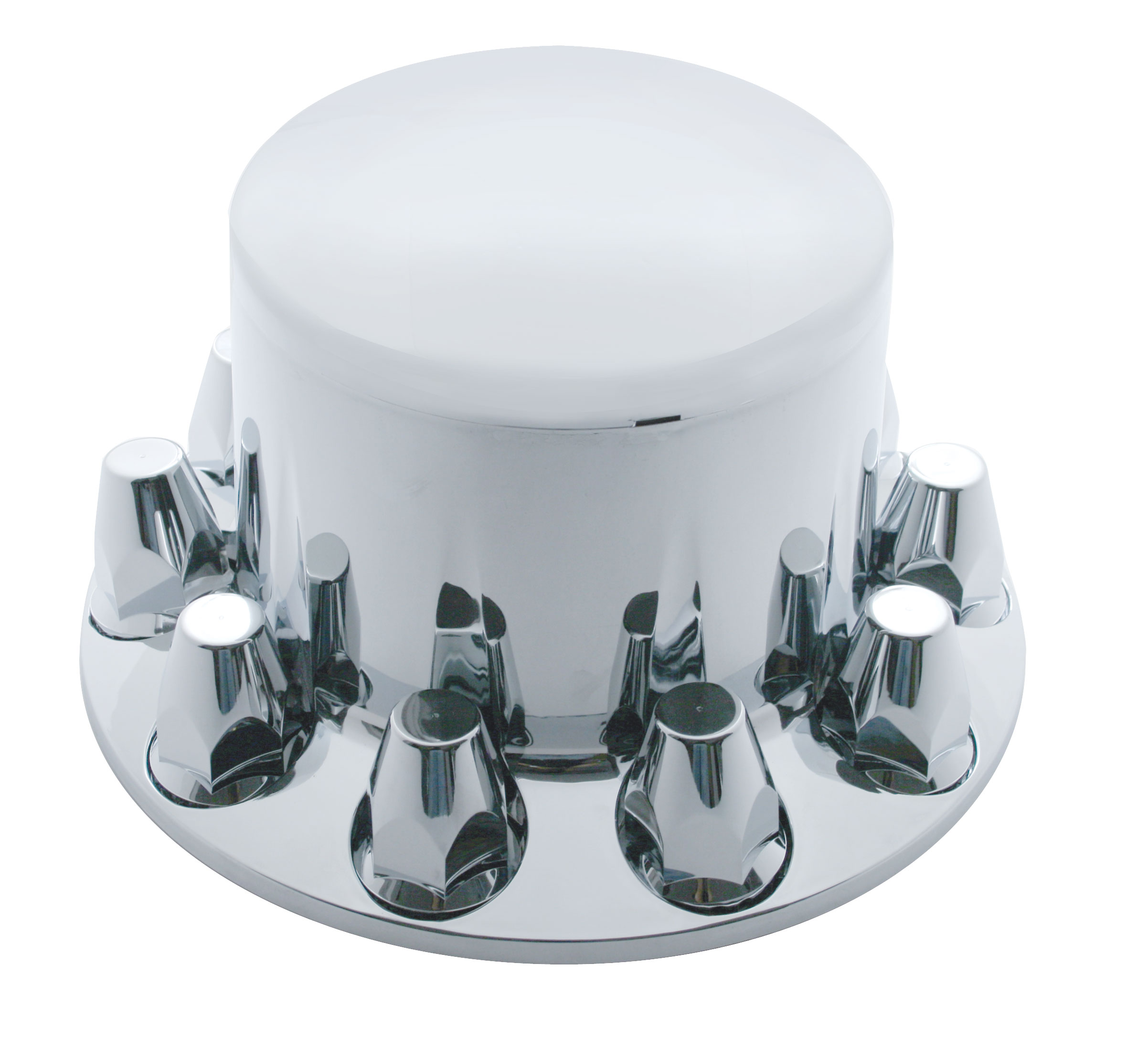 Chrome Plastic Economy Rear Axle Cover W/ Removable Hub Cap - 33Mm Thread-On Nut Cover