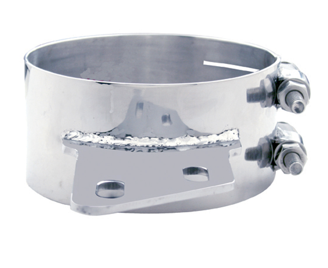 Stainless Steel 6" Butt Joint Exhaust Clamp W/ Angled Bracket