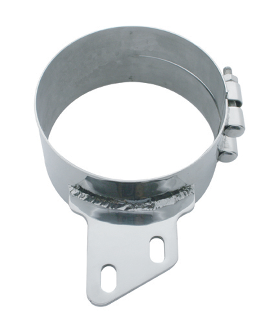Stainless Steel 7" Butt Joint Exhaust Clamp W/ Angled Bracket