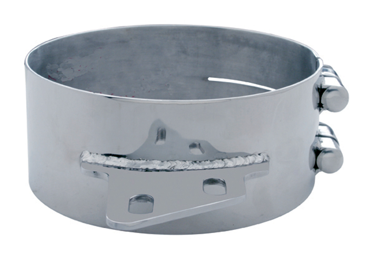 Stainless Steel 8" Butt Joint Exhaust Clamp W/ Angled Bracket