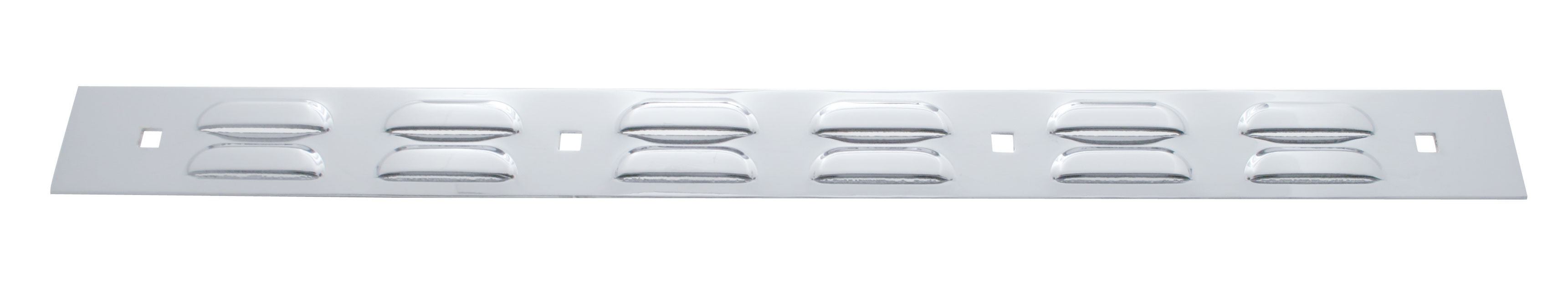 Chrome 2"L X 24"W Louvered Top Mud Flap Plate - Bolt Thru