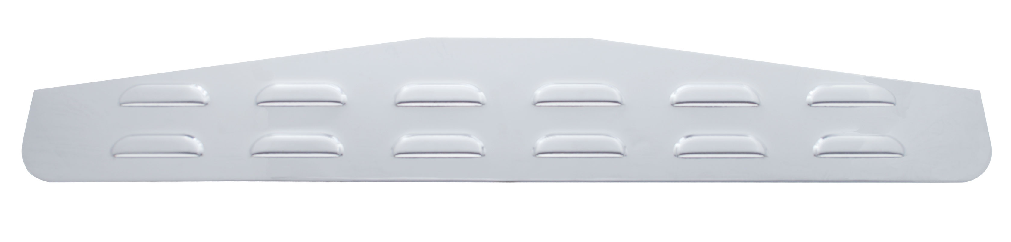 Chrome 4"L X 24"W Louvered Bottom Mud Flap Plate W/O Lip - Welded Stud