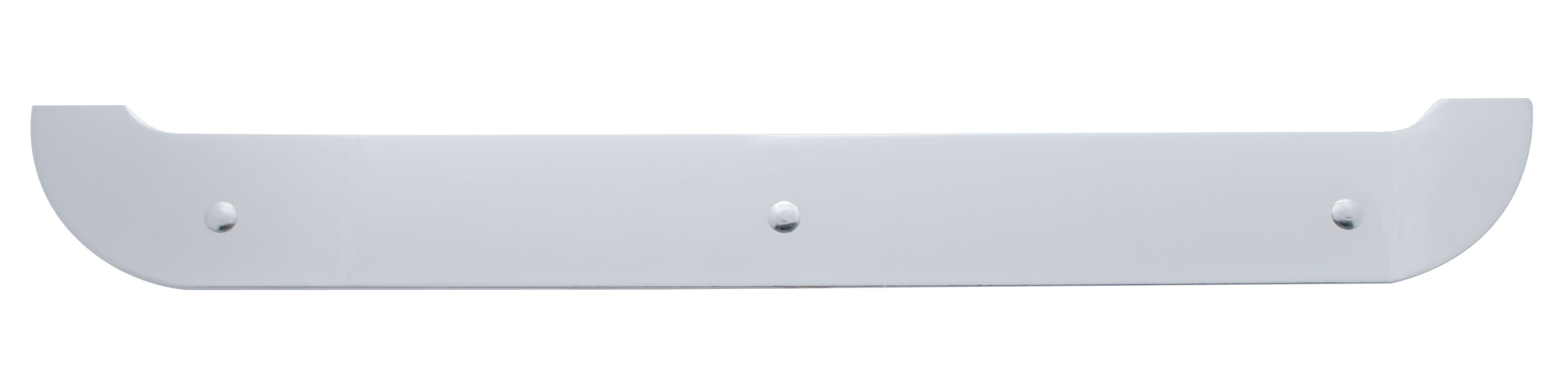 Chrome 4"L X 24"W Contour Bottom Mud Flap Plate - Welded Stud