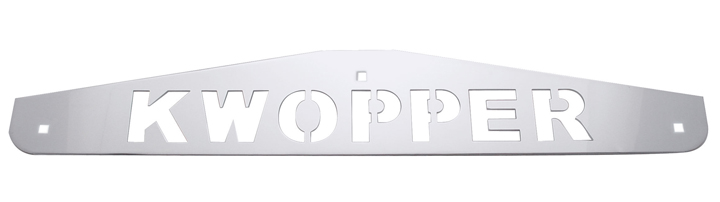 (2/Card) Chrome 4" X 24" Scripted Bottom Plate W/ Bolt Thru Studs - Kwopper