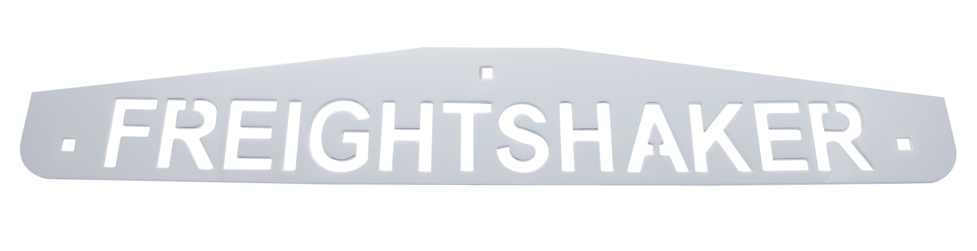 (2/Card) Chrome 4" X 24" Scripted Bottom Plate W/ Bolt Thru Studs - Freightshaker