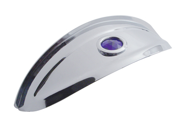 Chrome 7" Visor W/ Glass Blue Dot