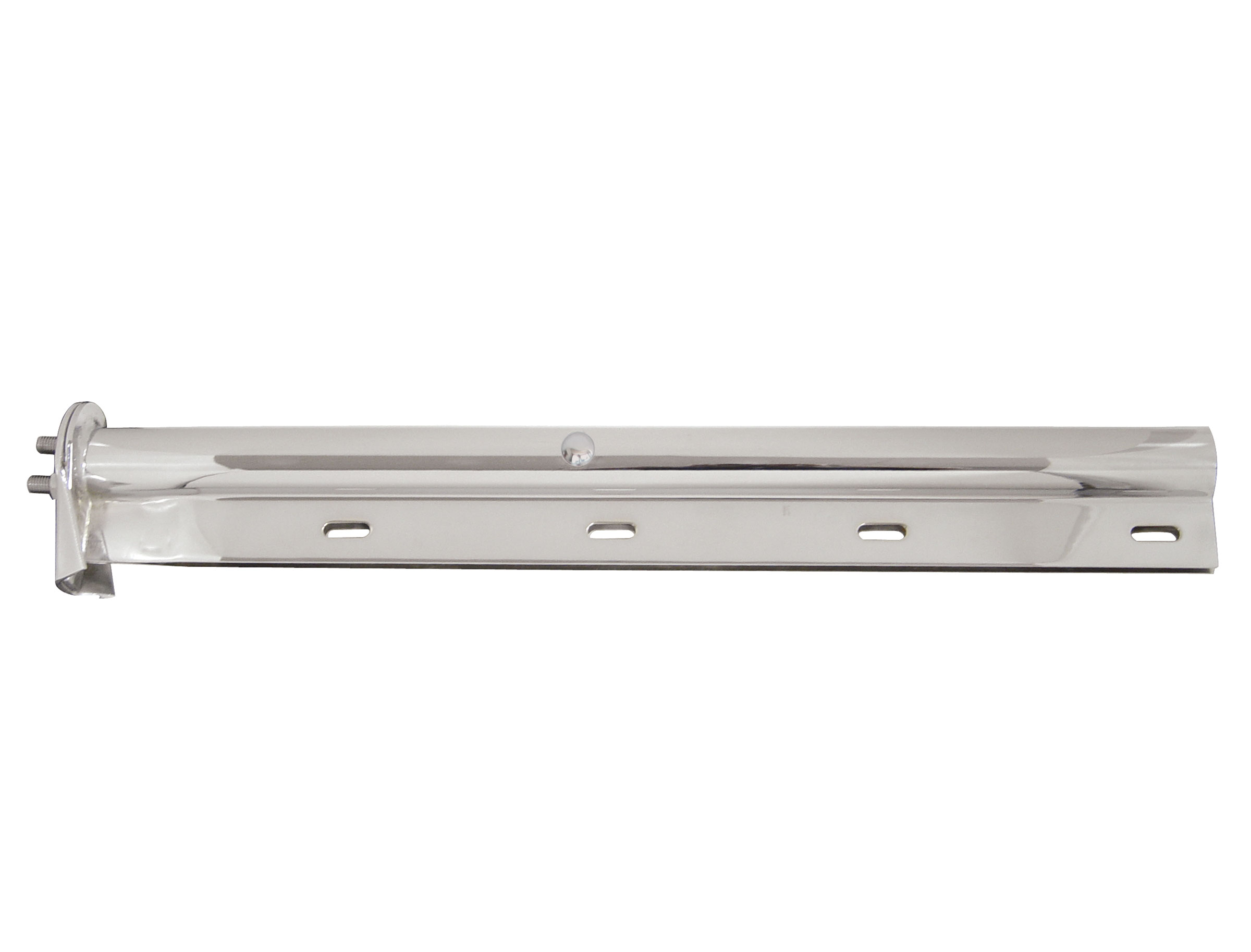 (2/Bulk) Chrome 30" Light Duty Spring Loaded Straight Mud Flap Hanger - 1 1/8" Bolt Pattern