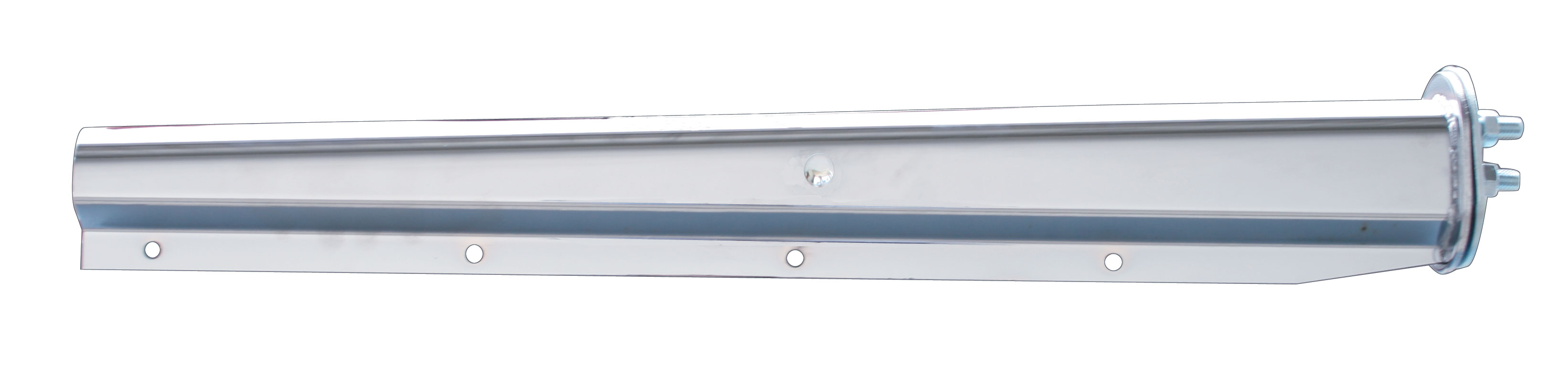 (2/Bulk) Chrome 30" Light Duty Spring Loaded Straight Mud Flap Hanger W/ End Cap - 1 1/8" Bolt Pattern
