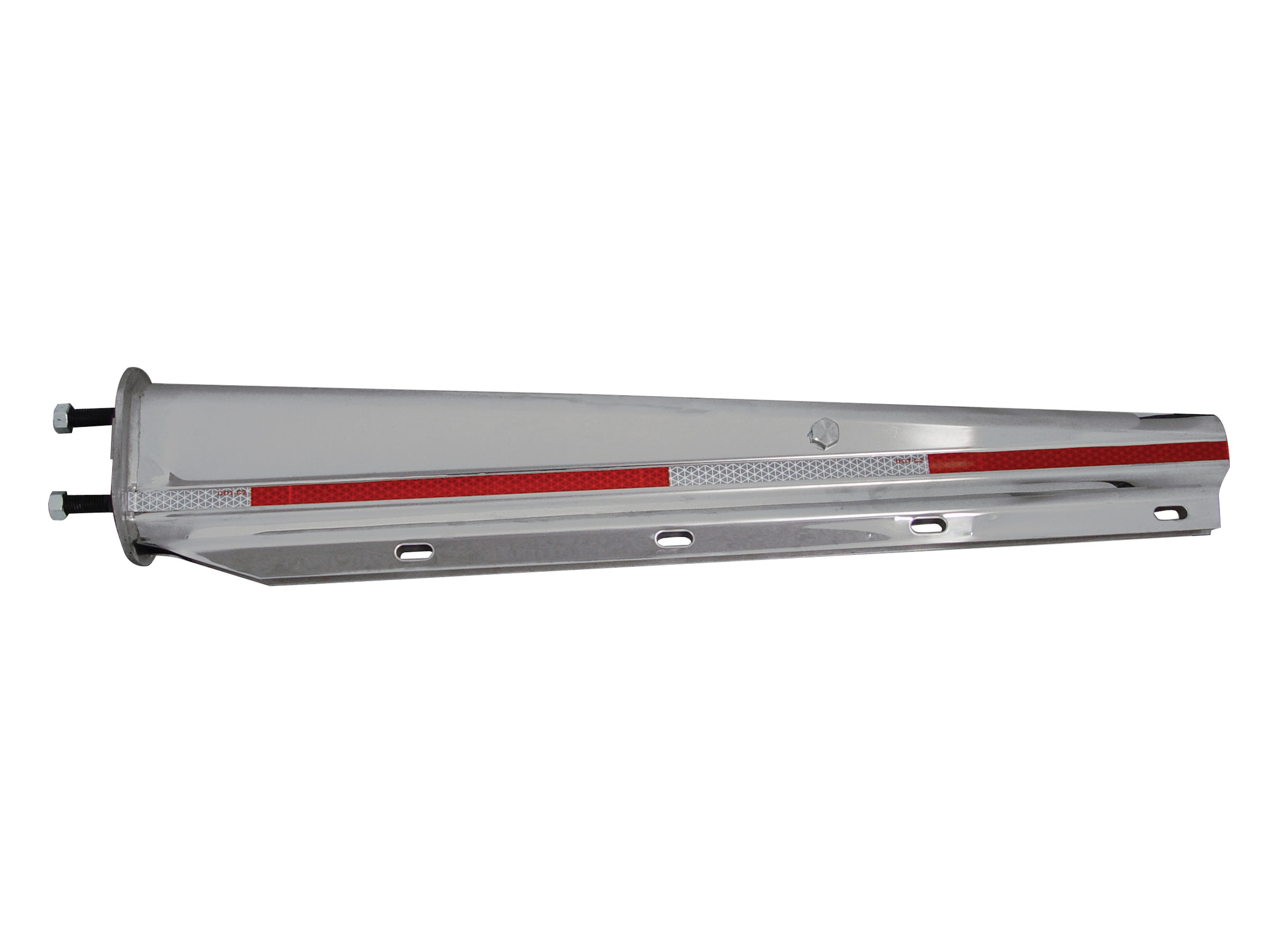 (2/Bulk) 430 Stainless Steel 30" Spring Loaded Mud Flap Hanger With Conspicuity Reflector - 2 1/2" Bolt Pattern
