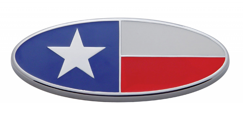 Chrome 8" X 3 1/4" Peterbilt Texas Emblem