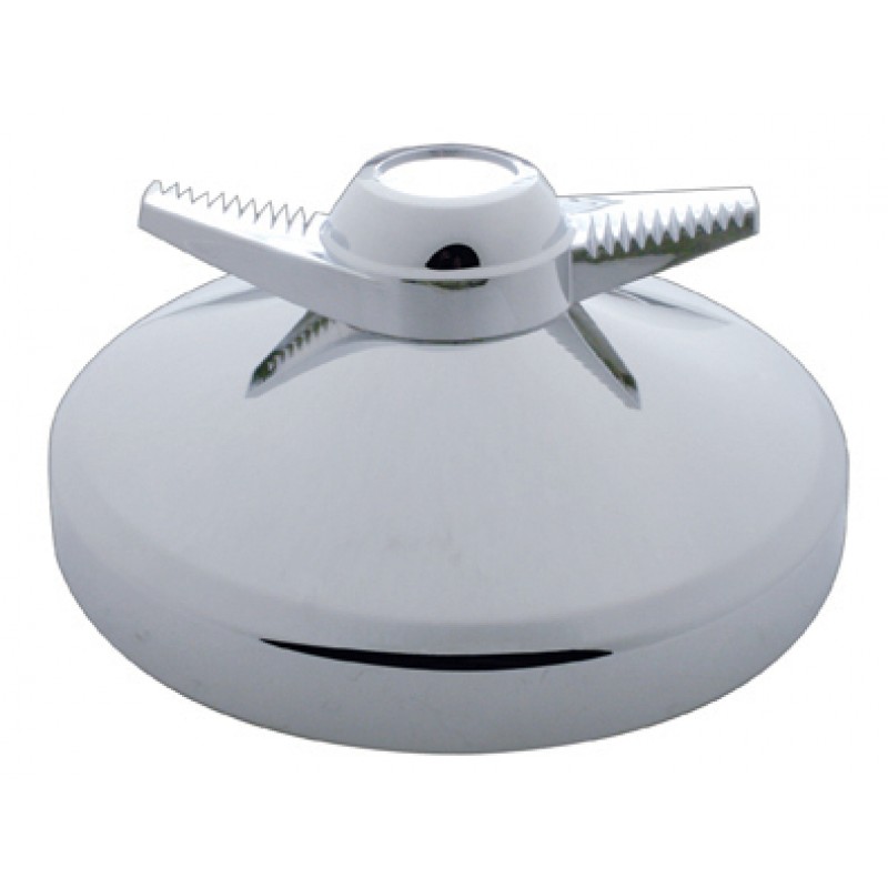 Chrome 8" Rear Hub Cap W/ 2 Bar Spinner