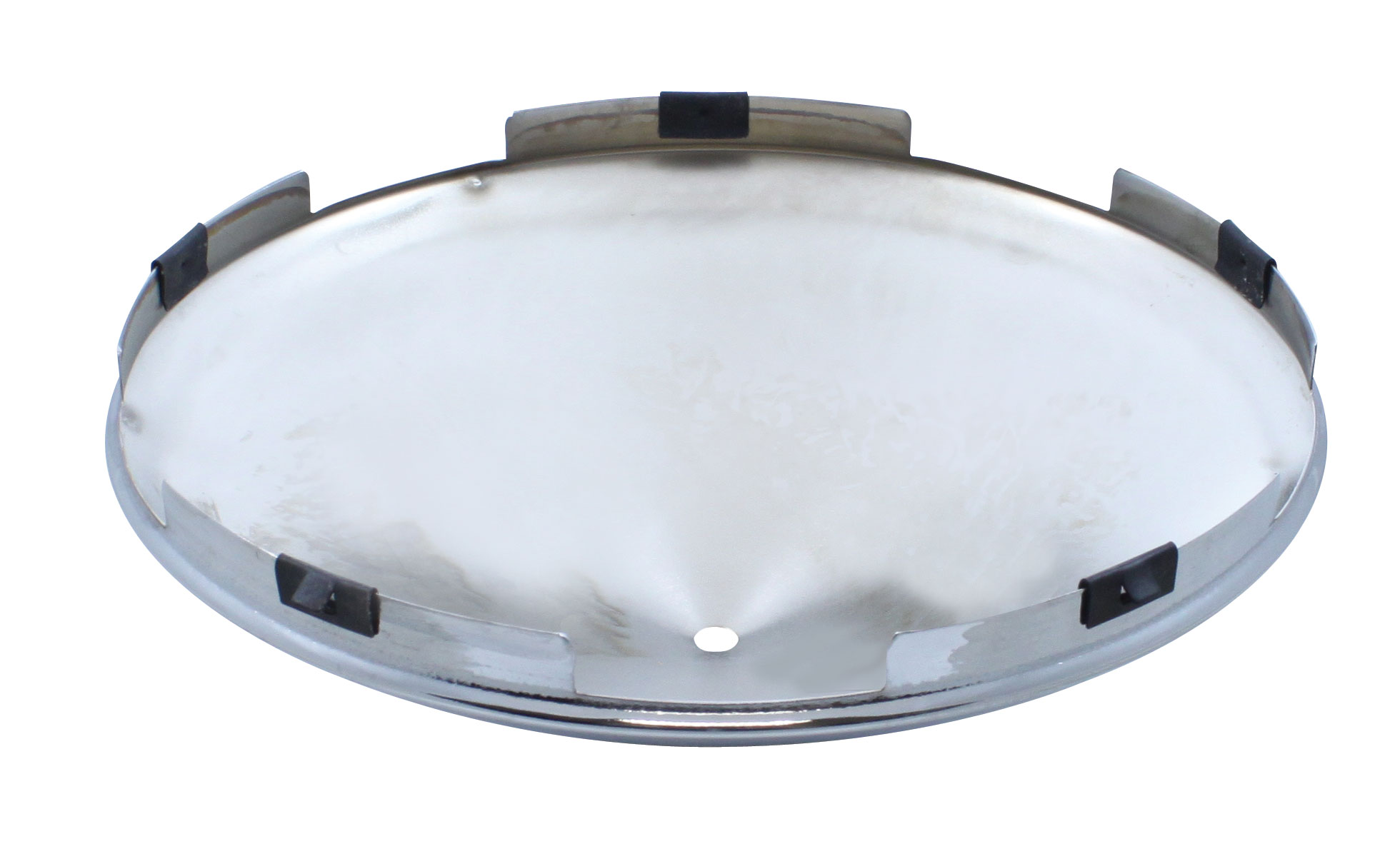 Chrome 7/16" Lip 5 Even Notch Front Hub Cap W/ 3 Bar Right Spinner