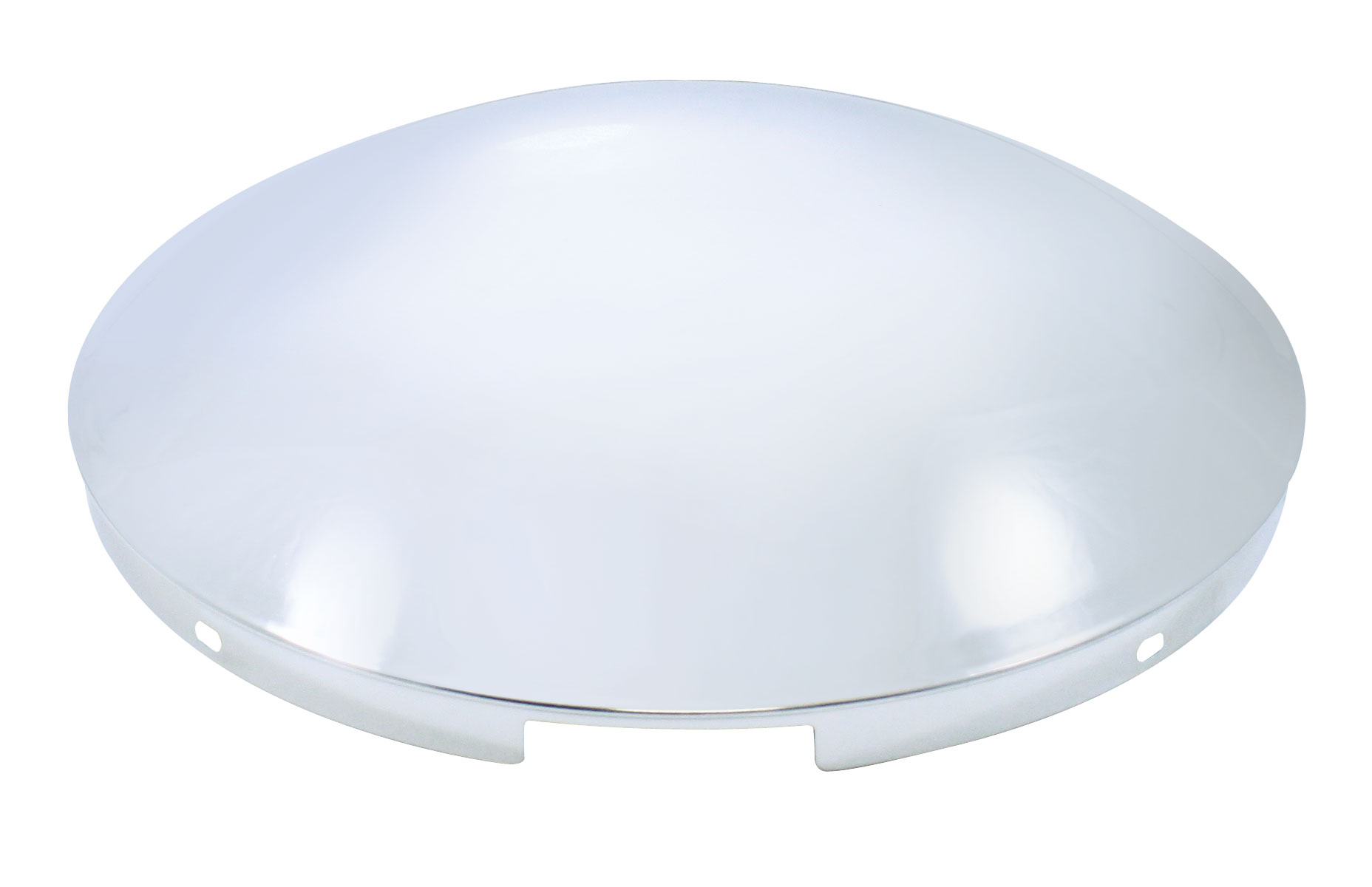 Stainless Steel 7/16" Lip 4 Even Notch Front Dome Hub Cap