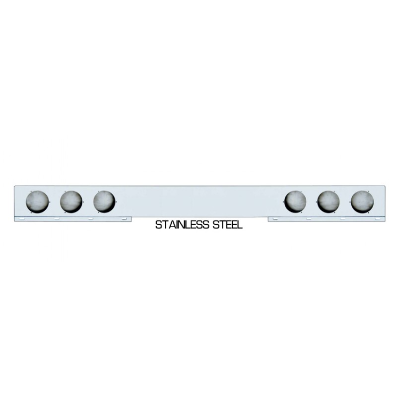 Stainless Steel 94" 1 Piece Rear Light Bar W/ Six 4" Light Cutouts