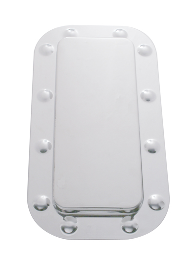 (Set/Card) Stainless Steel Peterbilt Vent  Door Cover And Dimpled Trim Set - Plain