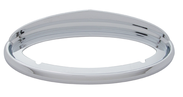 Chrome Plastic "Unibilt" Emblem Bezel W/ Visor - Peterbilt