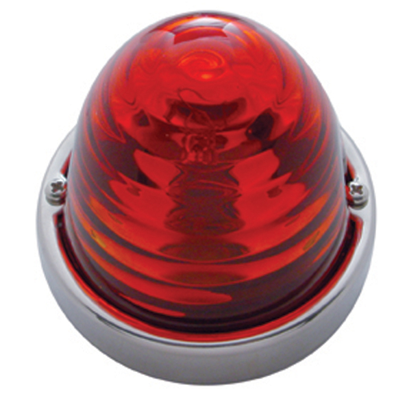 Incandescent Large Glass Marker Light W/ 1157 Bulb - Dark Amber Beehive Lens