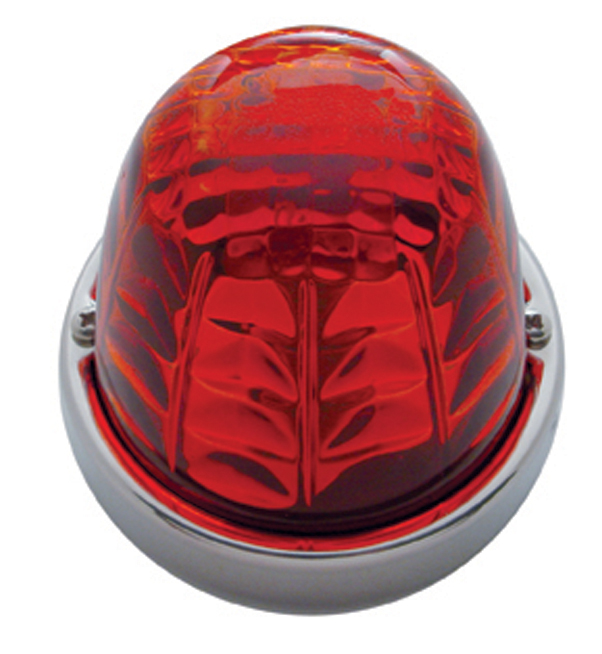 Incandescent Large Glass Marker Light W/ 1157 Bulb - Dark Amber Crystal Lens