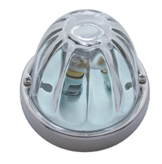 Incandescent Large Glass Marker Light W/ 1157 Bulb - Clear Watermelon Lens
