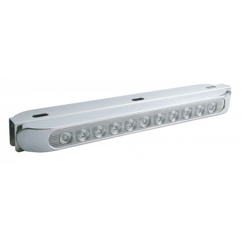 Stainless Steel Double Face Lt Bracket With Two 11 Led 17 5/16" Lt Bar W/ Bezel - Amber/Clear & Amber/Clear