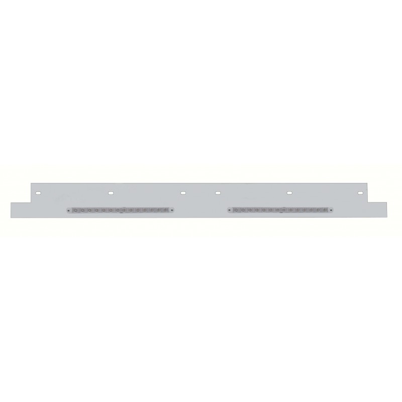 Stainless Steel Kenworth Lower Grill Filler Trim W/ Two 14 Led Light Bar - Amber Led/Clear Lens
