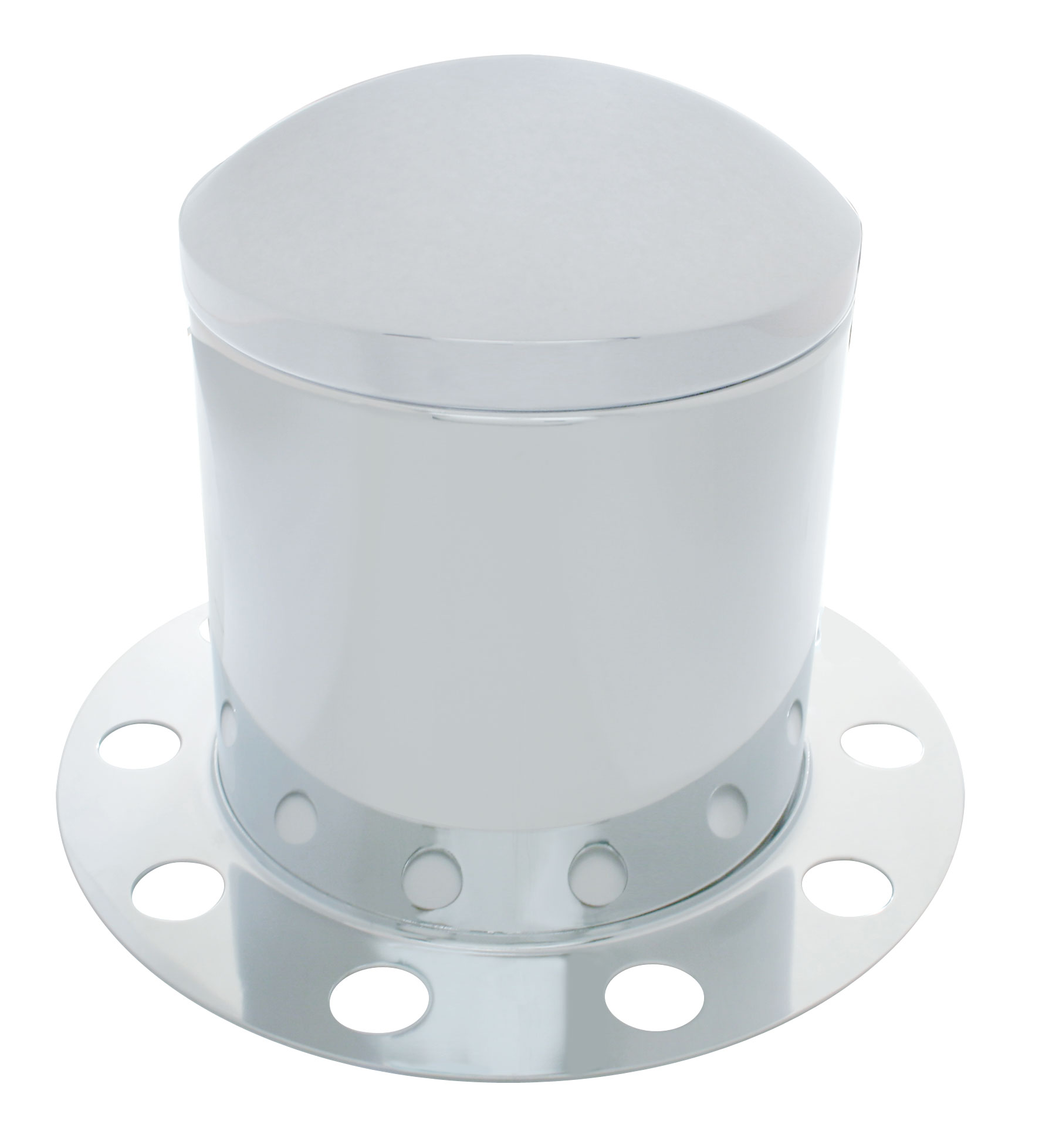 Stainless Steel Dome Rear 3Pc. Axle Cover - 10 Holes Uni-Mount Ring