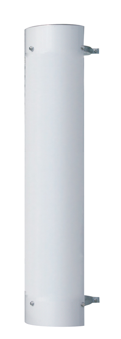 180 Stainless Steel 48" Plain Exhaust Shield - 8" Diameter Muffler