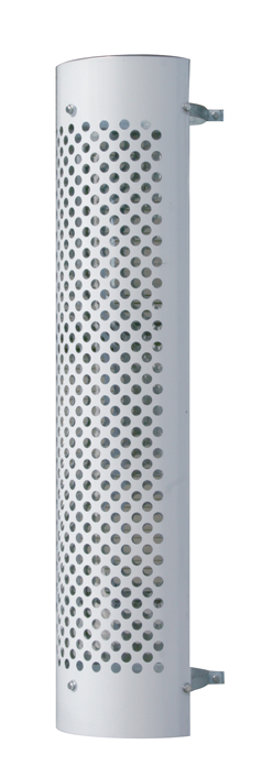180 Stainless Steel 48" Round Cutout Exhaust Shield - 5" Diameter Muffler