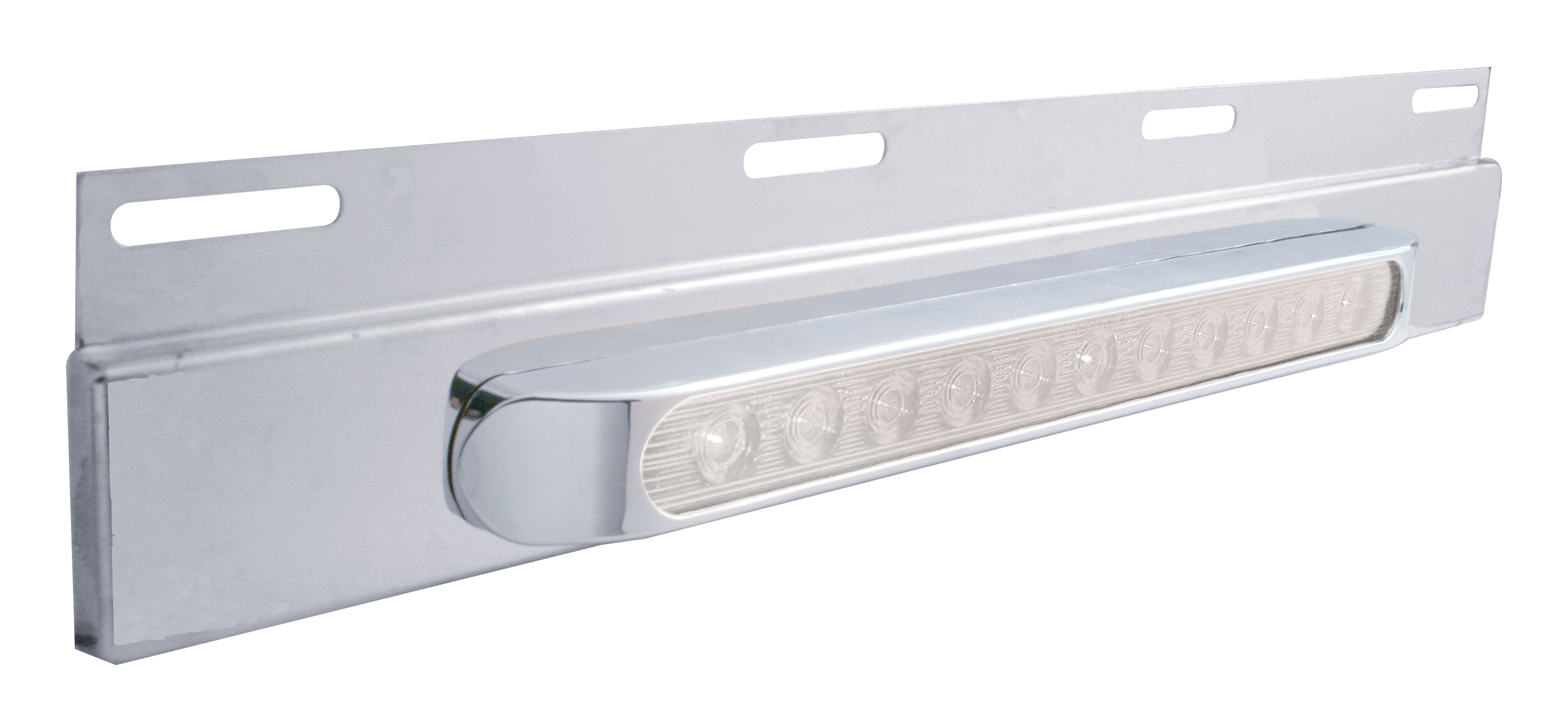 Stainless Steel Top Plate W/ 11 Amber Led 17" Light Bar W/ Bezel - Claer Lens