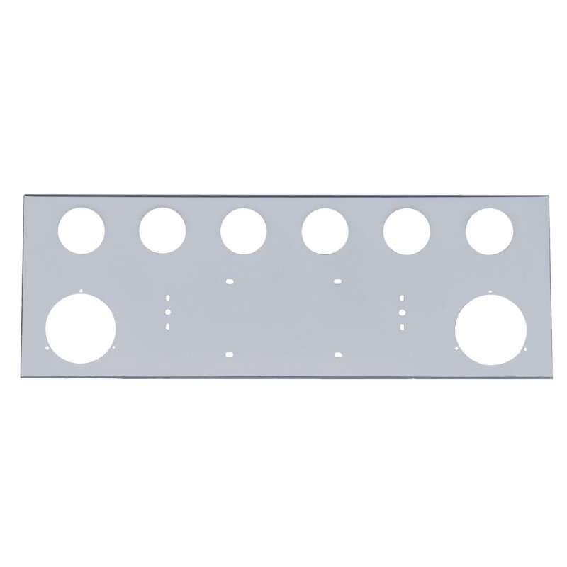 Stainless Steel Rear Center Light Panel W/ Two 4" & Six 2 1/2" Light Cutout