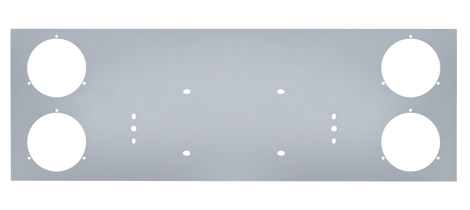 Stainless Steel Rear Center Light Panel W/ Four 4" Light Cutouts