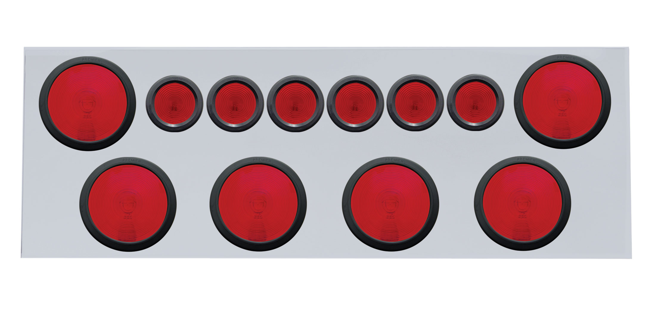 Stainless Steel Rear Center Light Panel W/ Six 4