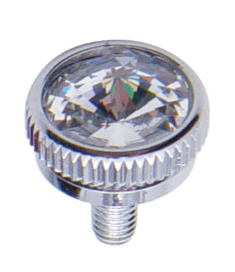 Chrome 5Mm C.B. Mounting Bolt W/ Diam0Nd - Clear