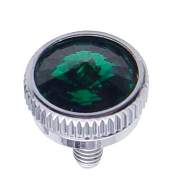Chrome 5Mm C.B. Mounting Bolt W/ Diam0Nd - Green