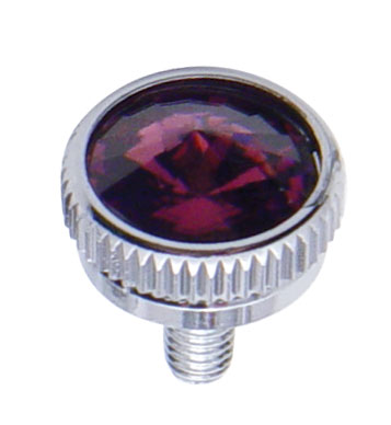 Chrome 5Mm C.B. Mounting Bolt W/ Diam0Nd - Purple