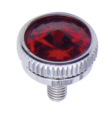 Chrome 5Mm C.B. Mounting Bolt W/ Diam0Nd - Red