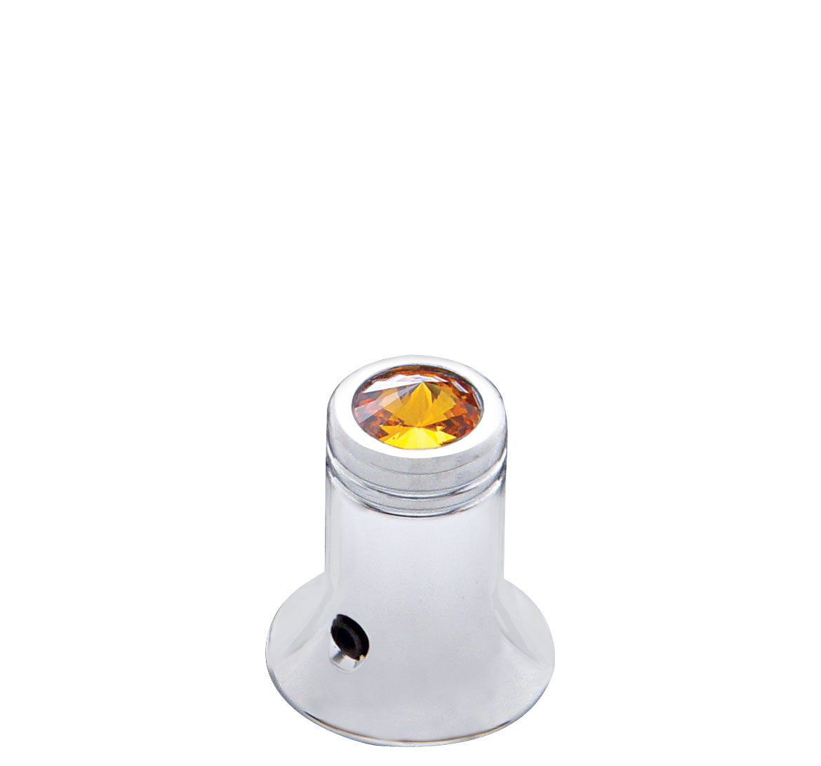 Chrome C.B. Channel Knob W/ Diamond - Amber