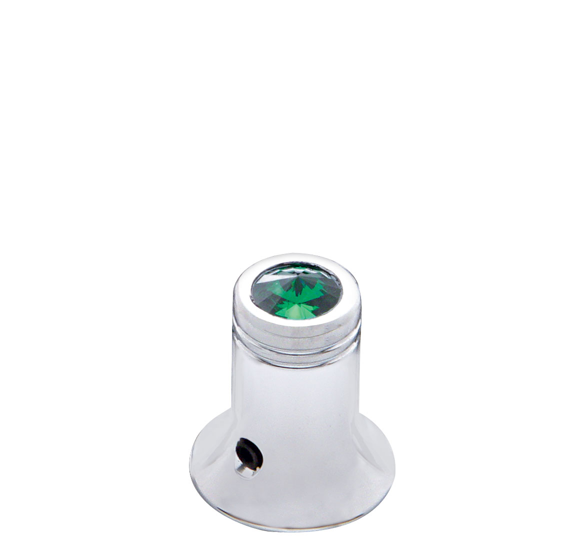 Chrome C.B. Channel Knob W/ Diamond - Green