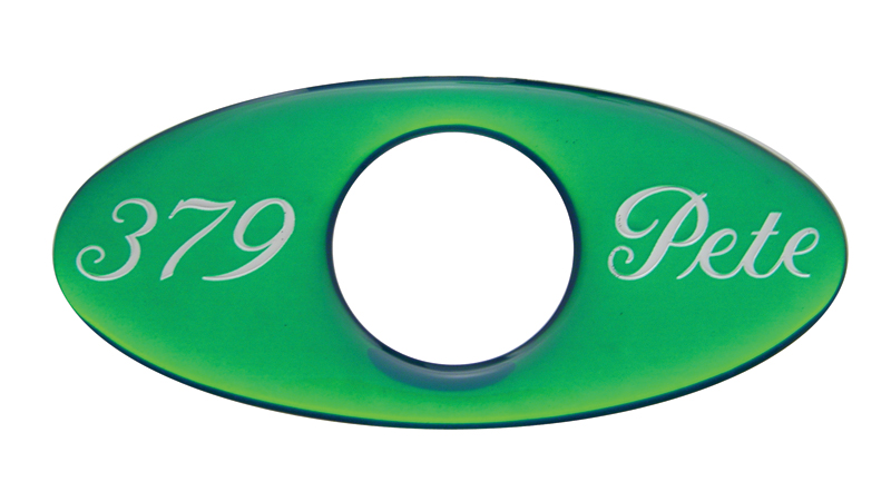(2/Card) Glossy Peterbilt "379" Key Hole Guard - Green
