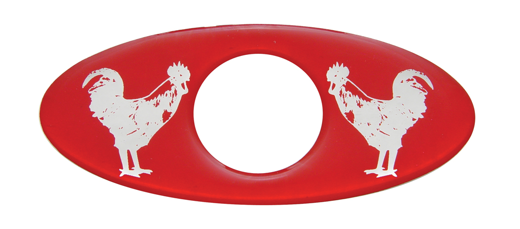 (2/Card) Glossy Chicken Key Hole Guard - Red