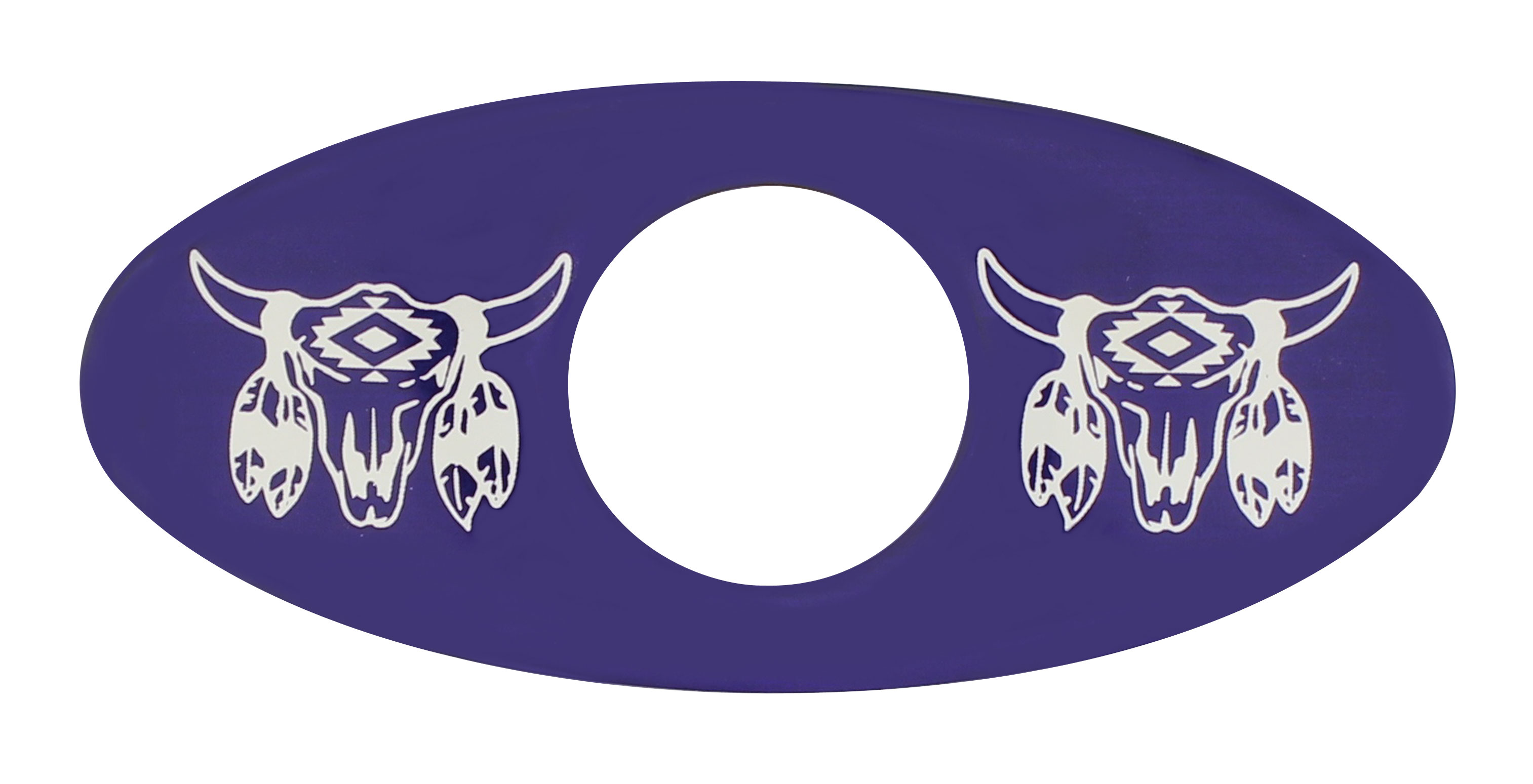 (2/Card) Glossy Cow Skull Key Hole Guard - Purple