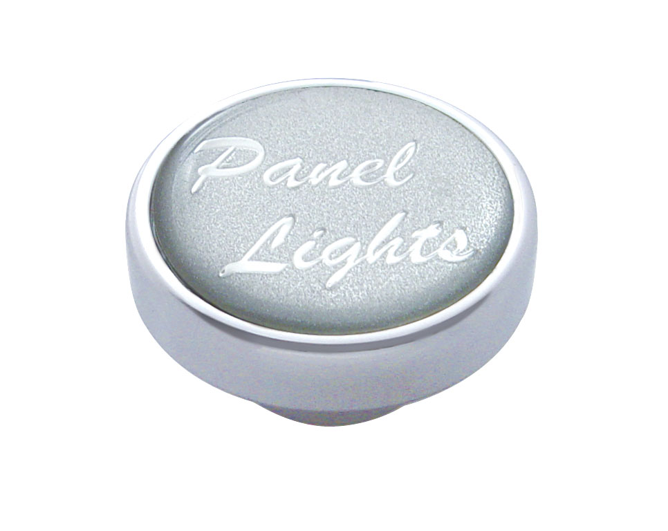 Chrome Dash Knob W/ Glossy "Panel Lights" Sticker - Silver