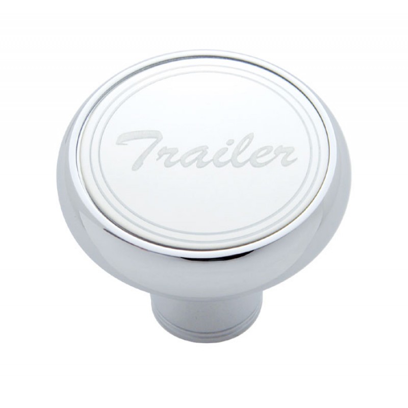 Chrome Air Valve Knob W/ Stainless Steel "Trailer" Plaque