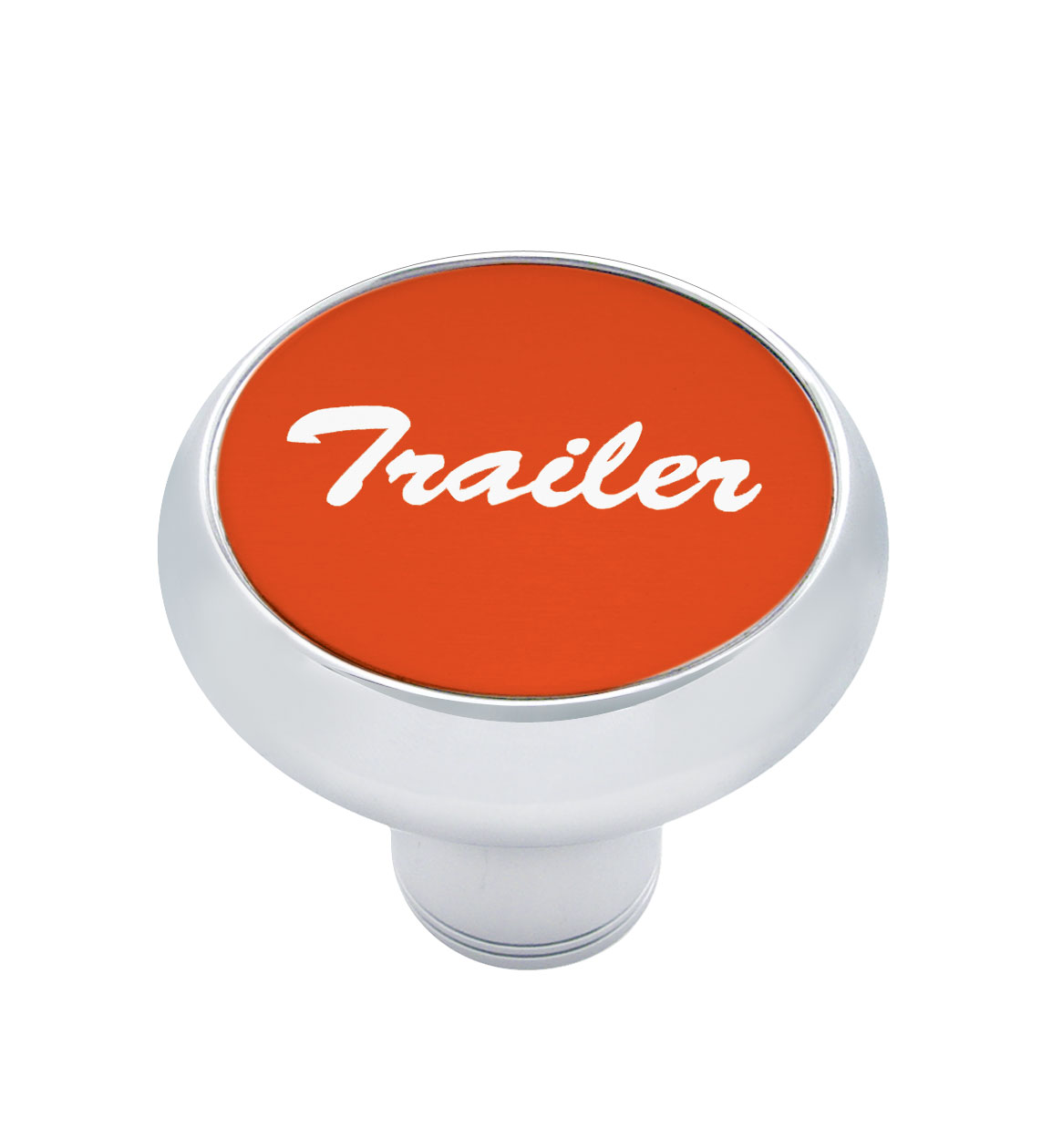 Chrome Deluxe Air Valve Knob W/ Aluminum "Trailer" Sticker - Red